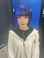 ホワイト 梅田(white) #ビビッドブルー×ブラック/ハーフツイン