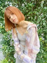 ラ キング(LA KING)&nbsp;ヘアカラーグレージュアンブレラカラーショートボブ 50代