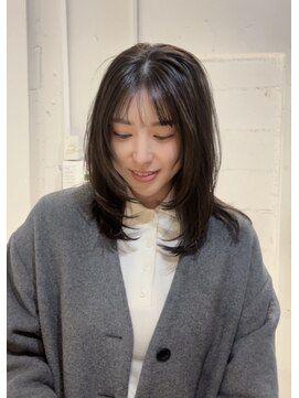 コフィー バイ メルト 吉祥寺(cofy by melt) 【中澤彩乃】韓国風ヘアワンカールレイヤーカットグレージュ前髪