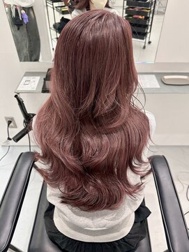 リムレスバイサンク 万代 新潟駅(LIMLESS by cinq) ダブルカラーケアブリーチピンクベージュカラーワンホンレイヤー