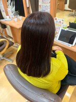 ヒラトヤ 肴町店 大人可愛い透明感艶カラーマロンブラウン×ナチュラルストレート