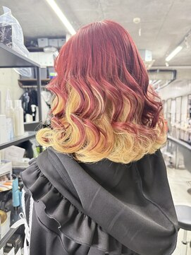 ダンク(DUNK) ピンクレッド×インナーブロンド