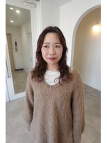 カシェ キョウマチ(cashe’e)&nbsp;パーマ/ロングパーマ/30代/20代後半/チェリーカラー/