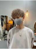 ミルクティーベージュマッシュケアブリーチメンズ眉毛カット