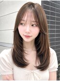 韓国風レイヤー×艶くすみベージュ