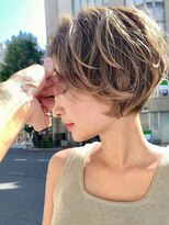 ビューエヒメ(VIEW EHIME)&nbsp;前髪大人かわいい美髪ホワイトグレージュネビージュショートボブ