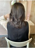 ココアベージュ、くびれヘア、本場韓国スタイル、ハッシュカット