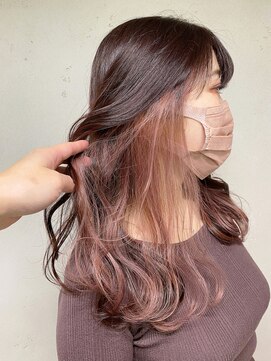 アジールヘア 上野店(agir hair) 隠せるイヤリングカラーピンクコントラストカラー