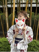 浴衣ヘア サイドシニヨン シニヨン ゆるふわ ライブヘア