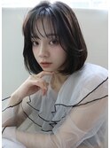 【西梅田】30代40代ヘアシースルーバング前下がりレイヤーボブ