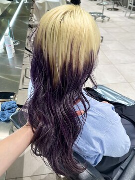 ダブ アオヤマ(DaB AOYAMA) 抜きっぱなしブリーチカラールーツカラーデザインカラー裾カラー