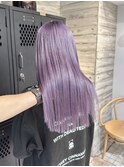 パープルカラーハイトーンダブルカラーケアブリーチリタッチ艶髪