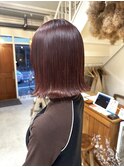 ブリーチ ワインレッド 外はねボブ