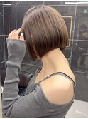 韓国ボブハッシュカットレイヤーカットグレージュブリーチ無し