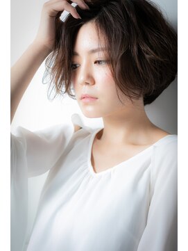 カバーヘア イヴ 戸頭店(COVER HAIR EVE) くすみベージュ抜け感外ハネ小顔かきあげショートv戸頭20代30代