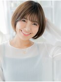 黒髪アースカラーナチュラル丸みマッシュボブh3越谷20代30代40代