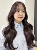 ロングレイヤーブリーチなしダブルカラーラベンダー10代20代