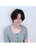 ショートカットｘハンサムショートｘセンターパート
