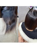 内側からスパっと 柔らかさのあるボブ