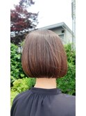 大人ボブ ワンレンボブ 美髪 丸みボブ 暖色カラー 髪質改善