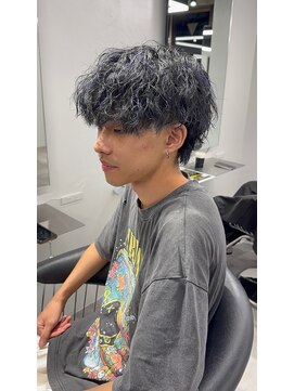 ステラ(STELLA) メンズ/バレイヤージュ/センターパート/ブリーチ＆ダブルカラー