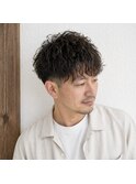 大人メンズツーブロックくせ毛風パーマ　　20代 30代 40代 50代