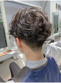 メンズパーマ、メンズカット、センターパート