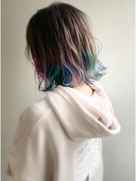 エル セルカ 高田馬場(el CERCA) 外国人風バレイヤージュ×ユニコーンカラー【el CERCA高田馬場】