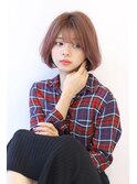 ローライトことりベージュ大人かわいい小顔スリークボブ大人ボブ