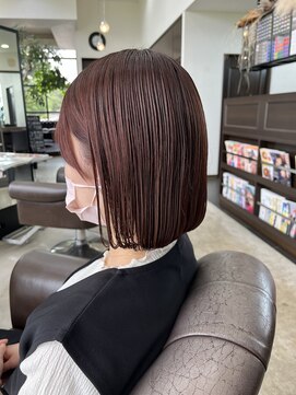 アールトゥーヘアー(art To Hair) ボブ/ピンクベージュ/ブリーチなし/タッセルボブ/20代30代40代