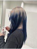 グラデーションレイヤーカットルーツカラーホワイトベージュ