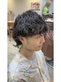 横浜★メンズウルフの波巻きパーマ