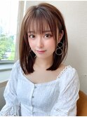★レイヤーカットミニウルフデジタルパーマチェリーブラウン