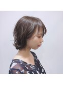 黒髪ボブルフネビージュ小顔ワンレンスペインカール