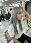 シルバー×水色