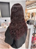 レッドカラー、ウェーブパーマ