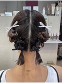結婚式お呼ばれヘアアレンジ/タイトアレンジ/ツインアレンジ