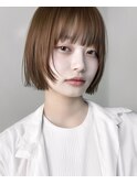 トレンドハッシュボブ×透明感エンドカラー切りっぱなしボブ