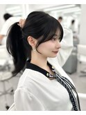 前髪顔まわり韓国ヘアレイヤーカットサイドバンク2wayバンク韓国