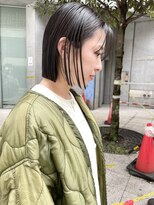 ケンジ 横浜(KENJE) 切りっぱなしボブ/髪質改善ストレート/グレージュ/オリーブ