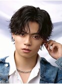 大人短めセンターパート/シャドウパーマ