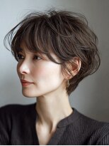 ハーツ 青山表参道店(Heart's) 白髪ぼかし脱白髪染め似合わせショートボブ40代50代60代