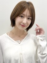 バイオレットジェム(Violet`jem)&nbsp;レイヤーボブ顔まわりカットマロンベージュシースルー前髪KA-143