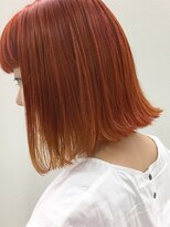 ブルーフェーセス 表参道(blue faces)&nbsp;『bluefaces』 ブラッドオレンジカラー×切りっぱなしボブ