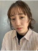 ウルフボブ × ハーフアップ
