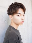 ツーブロックショート×アップバングニュアンスマッシュ