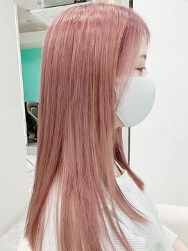 ドライブアンドビジョン 池袋(Drive&Vision) ミルクティーピンクベージュ前髪×ブリーチ縮毛矯正(池袋)