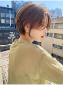 ショート×ハイライト白髪ぼかし×グランマッシュ[心斎橋]