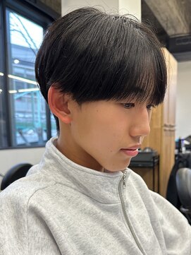 エルマーク(L-MARK) シースルーマッシュナチュラルマッシュメンズ韓国ツーブロック