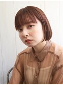 ミニボブ　ワイドバング　オレンジベージュ